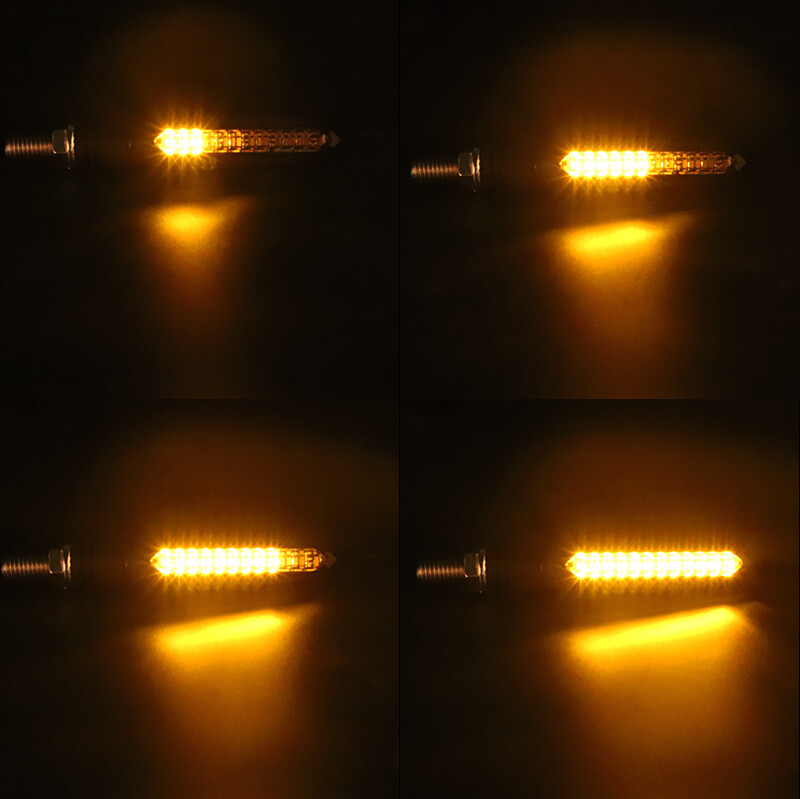 4X Motorcycle LED Turn Signal Light Indicator Flowing Sequential Amber Universal