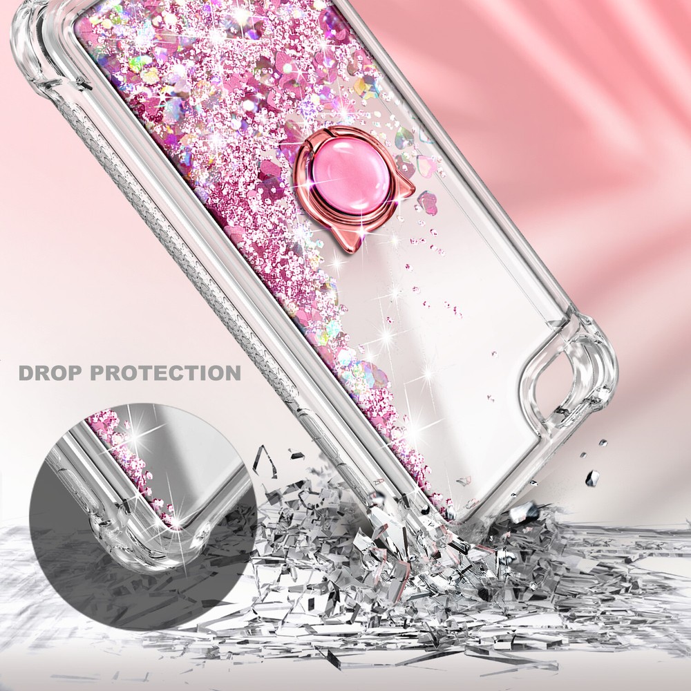 For iPod Touch 5th 6th 7th Case Glitter Ring Holder + Lanyard & Screen Protector