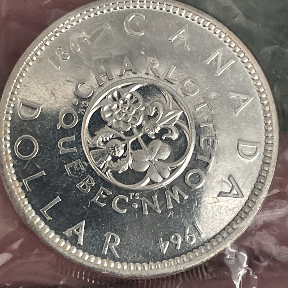 ERROR 1964 Missing Dot Canada Silver $1 Unc-Coin-ORIG Sealed