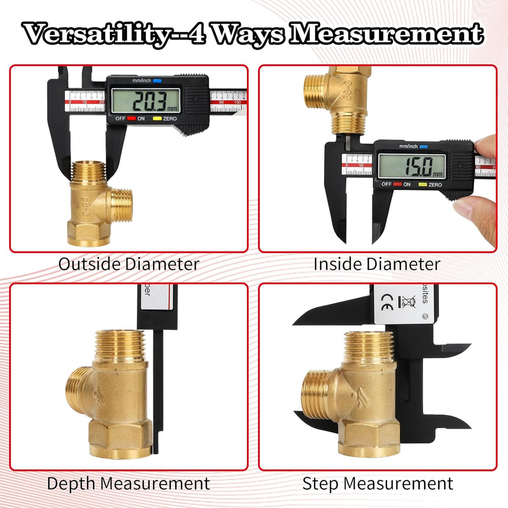 Digital Caliper, Upgraded Calipers 6 Inch, Measuring Tool, Electronic Ruler, wi