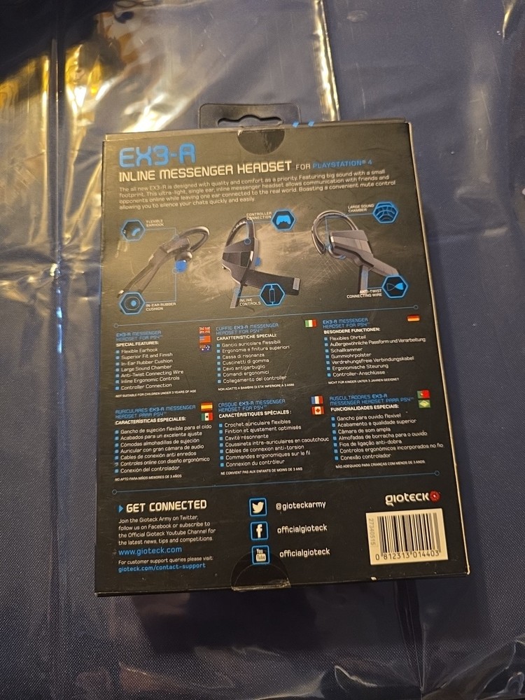 Gioteck EX-03 Black Ear-Hook Headsets