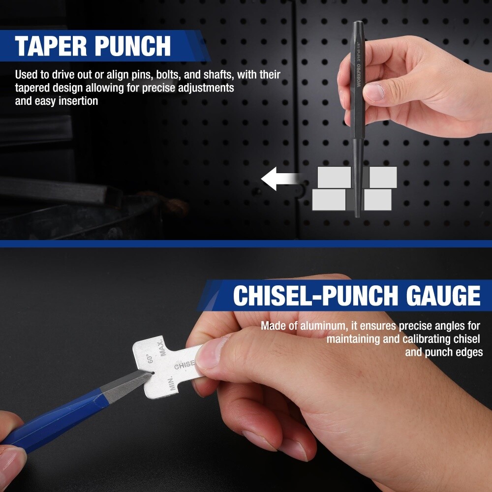 WORKPRO 30-Piece Heavy Duty Punch and Chisel Set, New Tool Kit