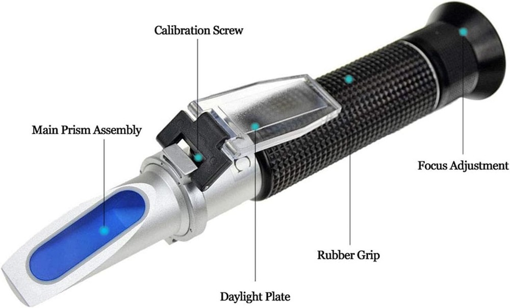 0-100 PPT Salinity Refractometer with Temperature Compensation & Hard Case
