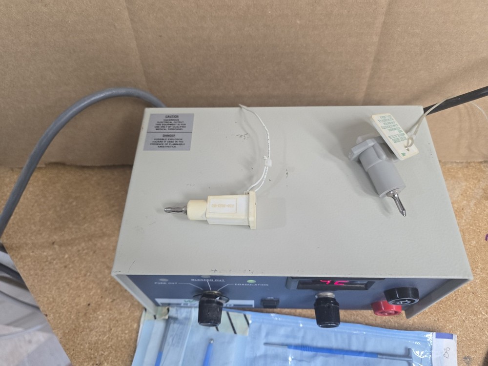 Wallach LEAP 100 electrosurgical system pictured working w footswitch