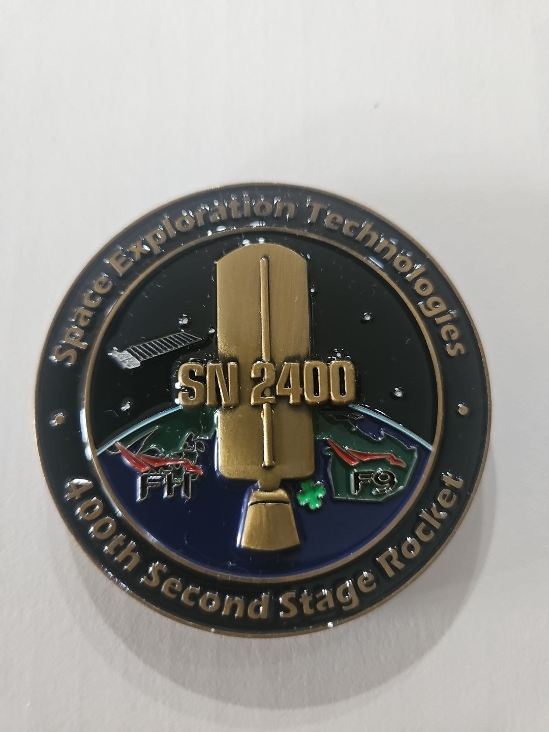 SpaceX 400th Merlin-D Vacuum Engine Challenge Coin. This limited-edition