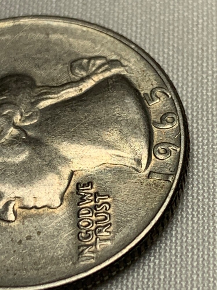 1965 quarter p mint mark error