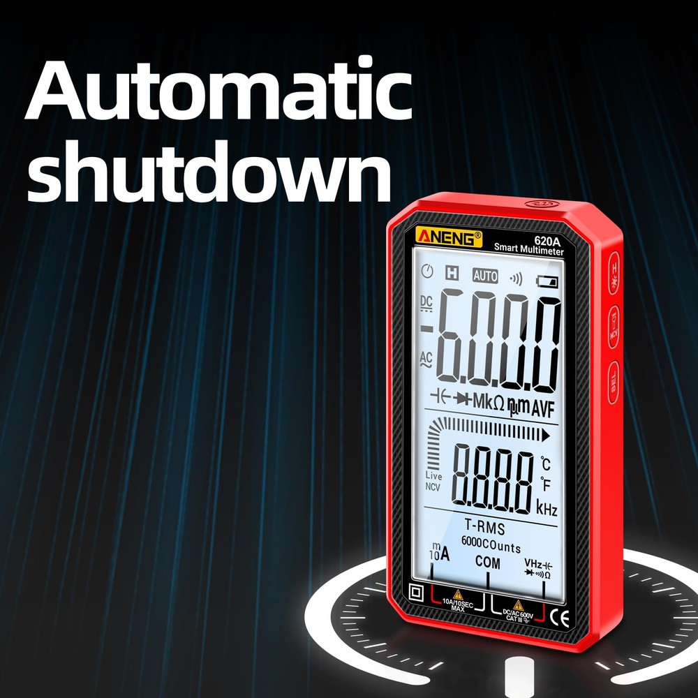 Digital Multimeter, Voltmeter Smart Electrical Tester 6000 Counts with LCD, M...