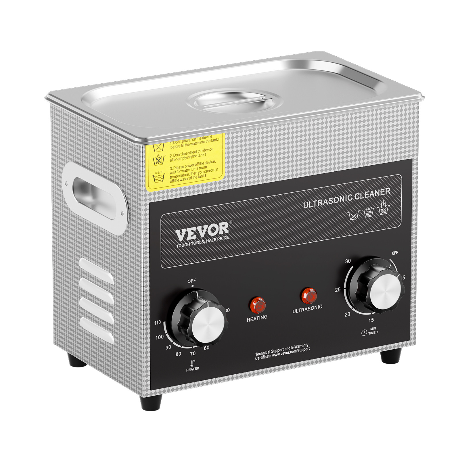 VEVOR 3L Ultrasonic Cleaner with Heater Timer & Basket Digital Sonic Machine