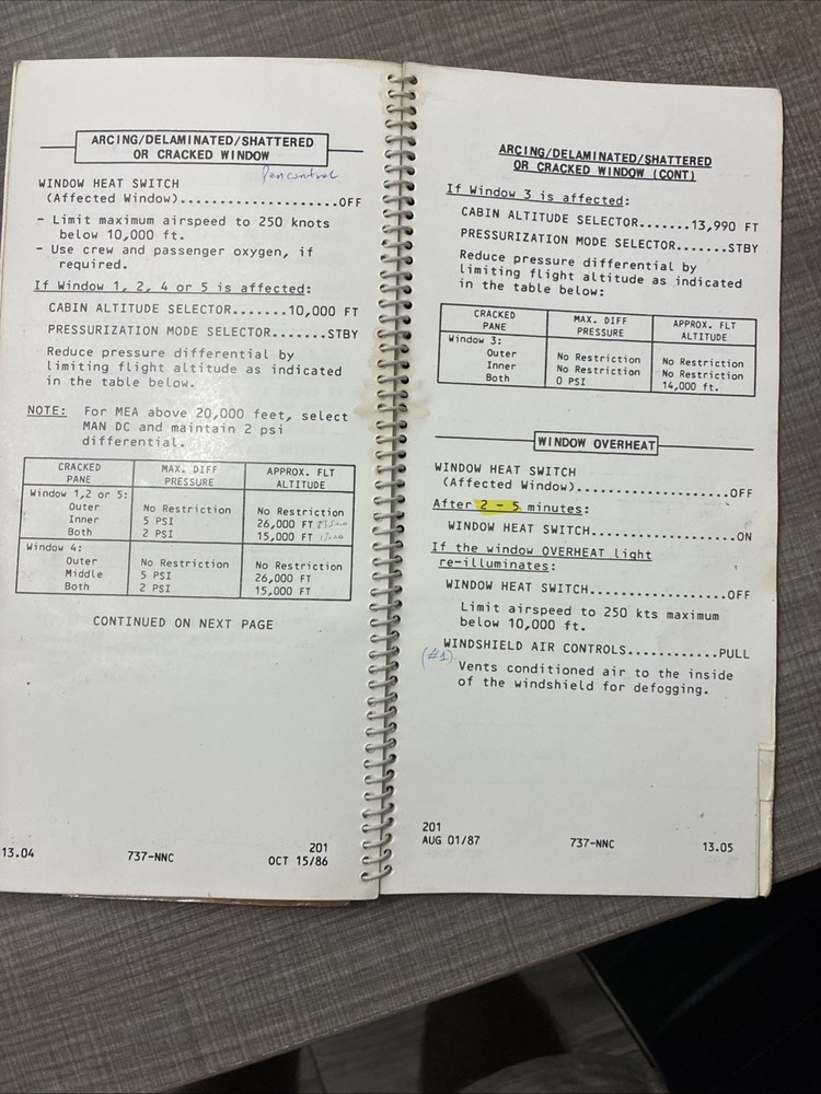 Sultan Air Boeing 737 Pilot Quick Reference Handbook 1984