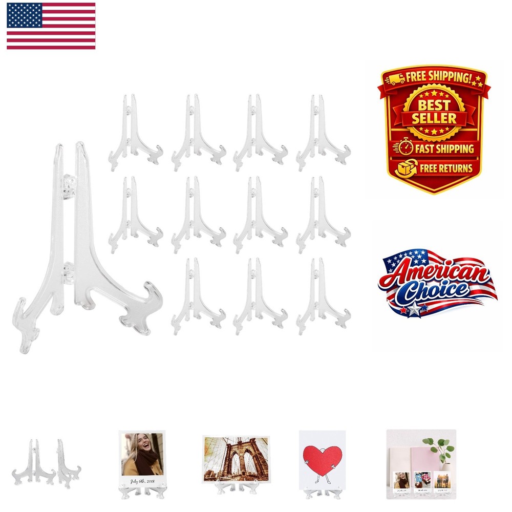 Versatile 3.5” Mini Acrylic Easels - 12 Pack for Elegant Event Displays