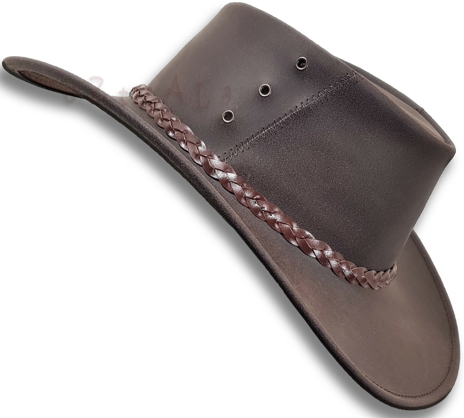 【oZtrALa】 Oiled KANGAROO Leather Hat Cowboy Western Outback Mens Golf AUSTRALIAN