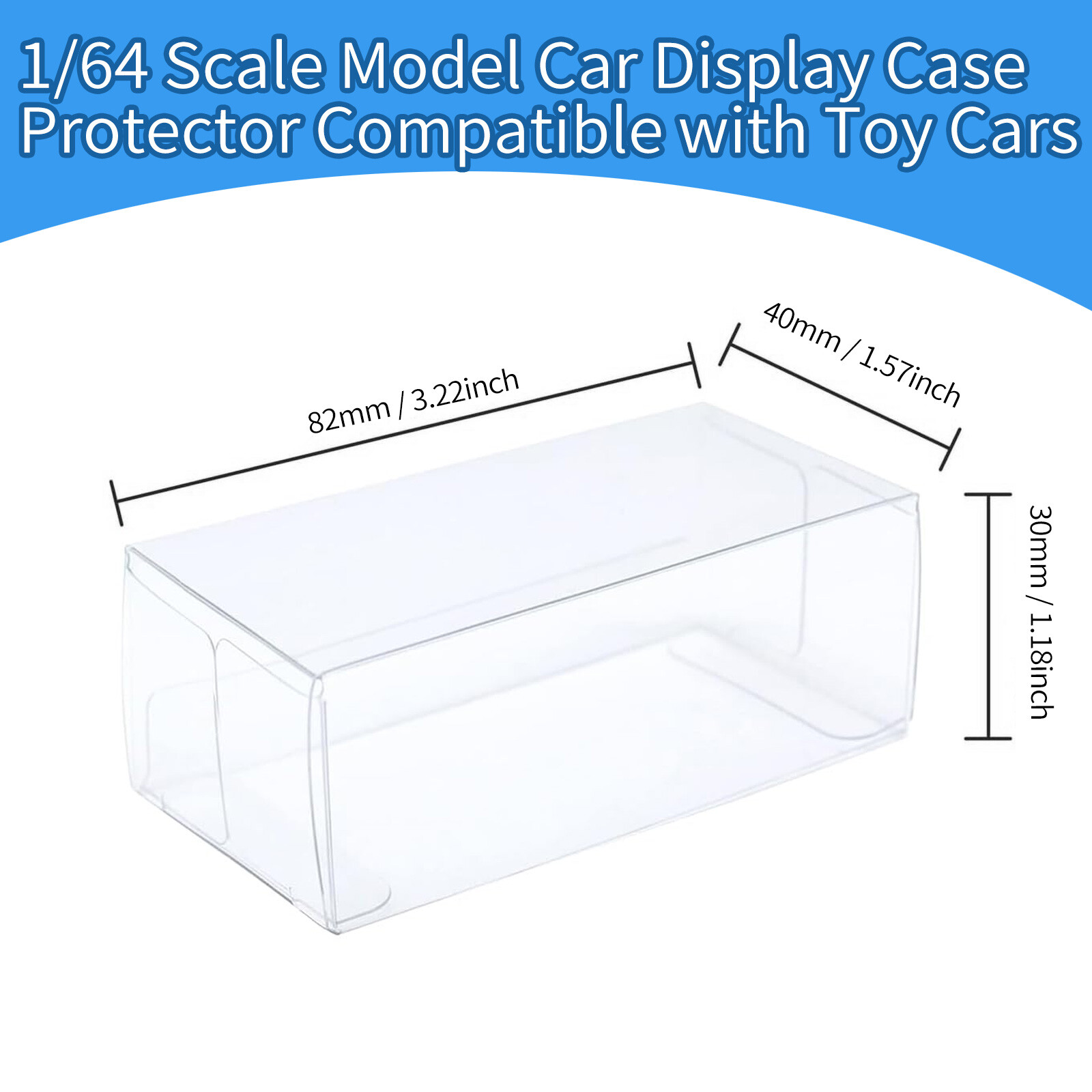 50 pcs Stackable Clear Storage Box For Hot Wheels 1:64 Model Car Display Case