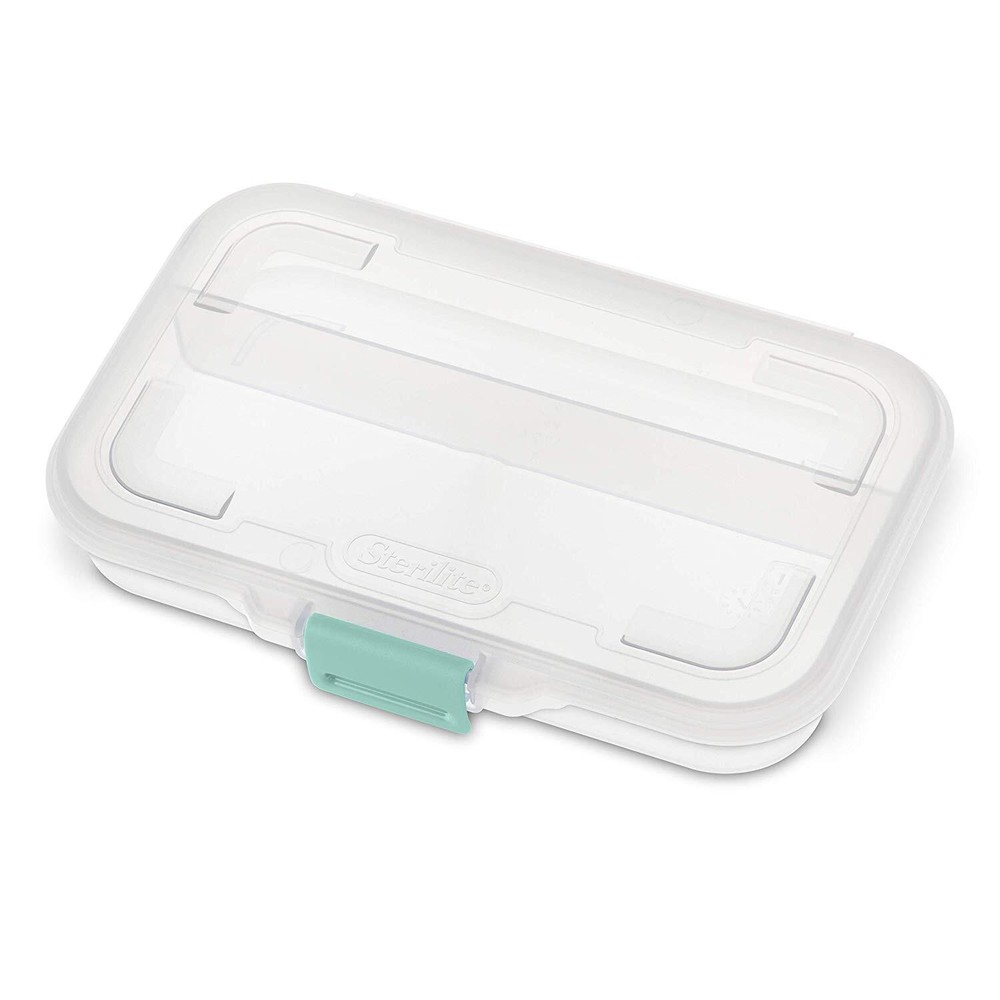 Sterilite Convenient Small Divided Clear Storage Box w/ Latching Lid, (12 Pack)