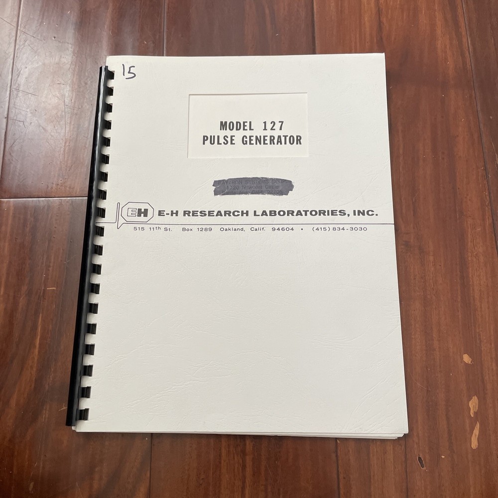E-H Research Model 127 Pulse Generator instruction Manual 01167