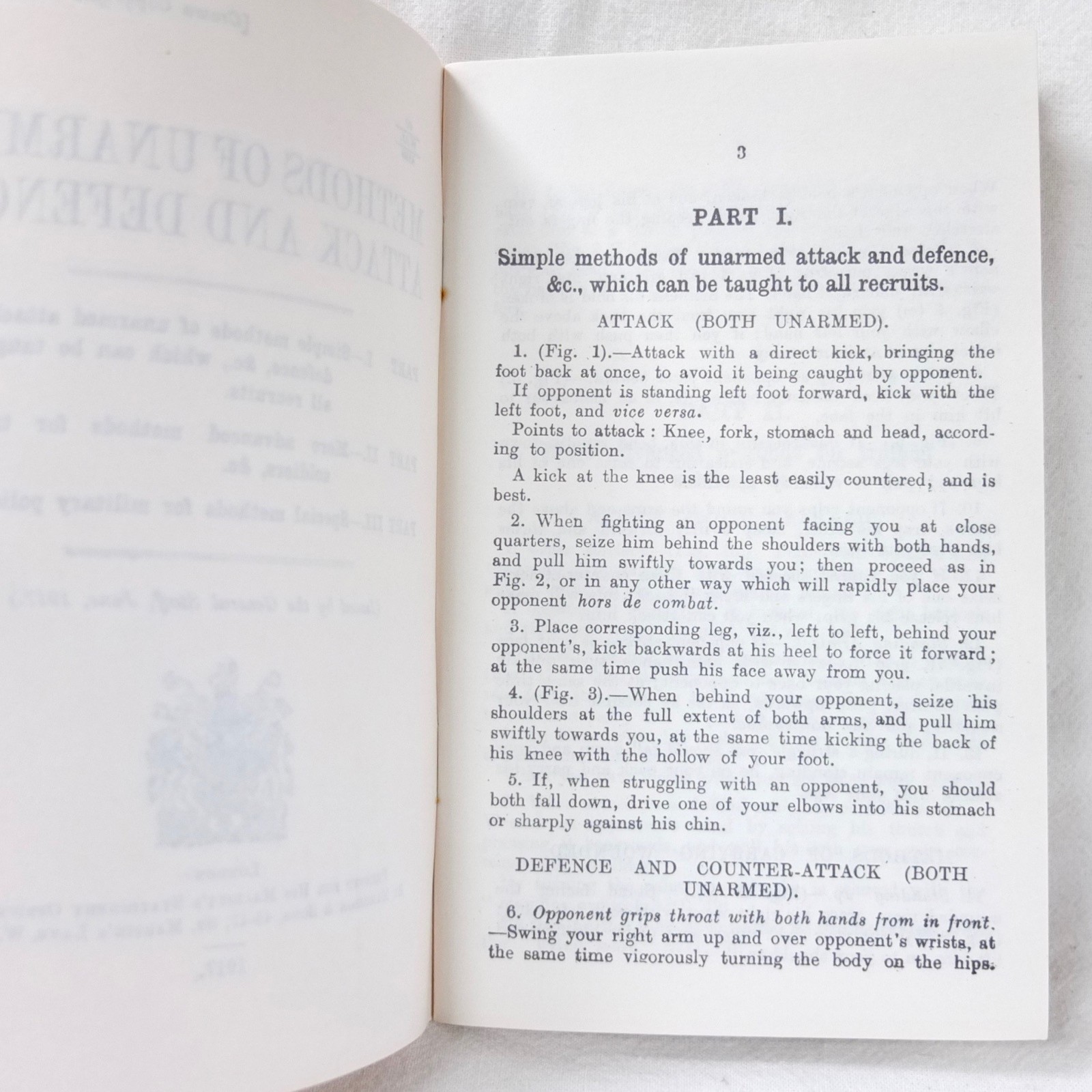 WW1 1917 UNARMED COMBAT Manual ATTACK AND DEFENCE British Army Training Handbook