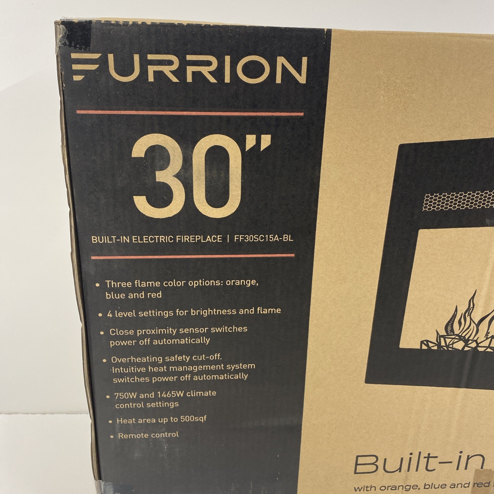 FURRION 30” Built In Electric Fireplace Kit Black FF30SC15A-BL RV Camper Remote