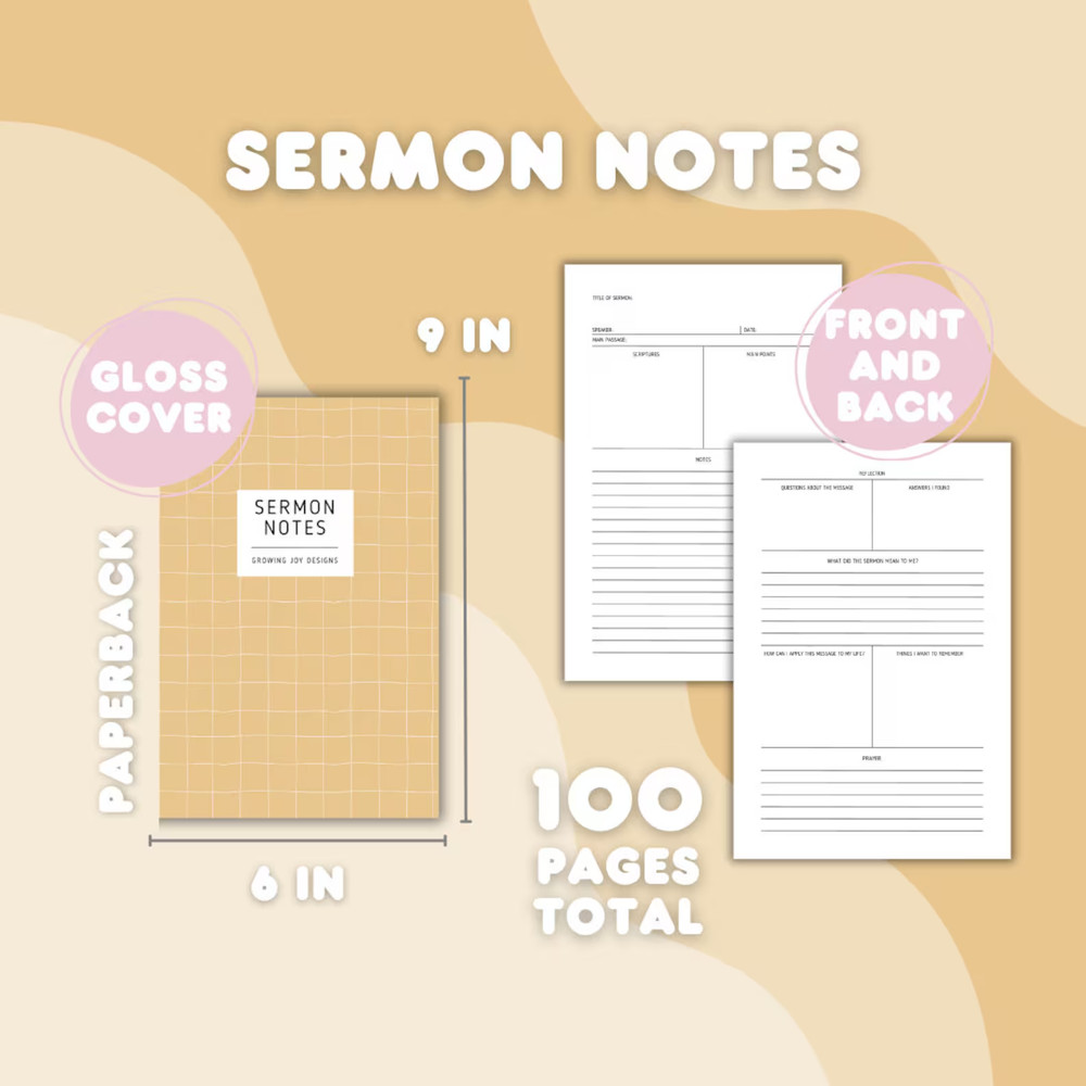 Sermon Note Journal: Guided Christian Notebooks