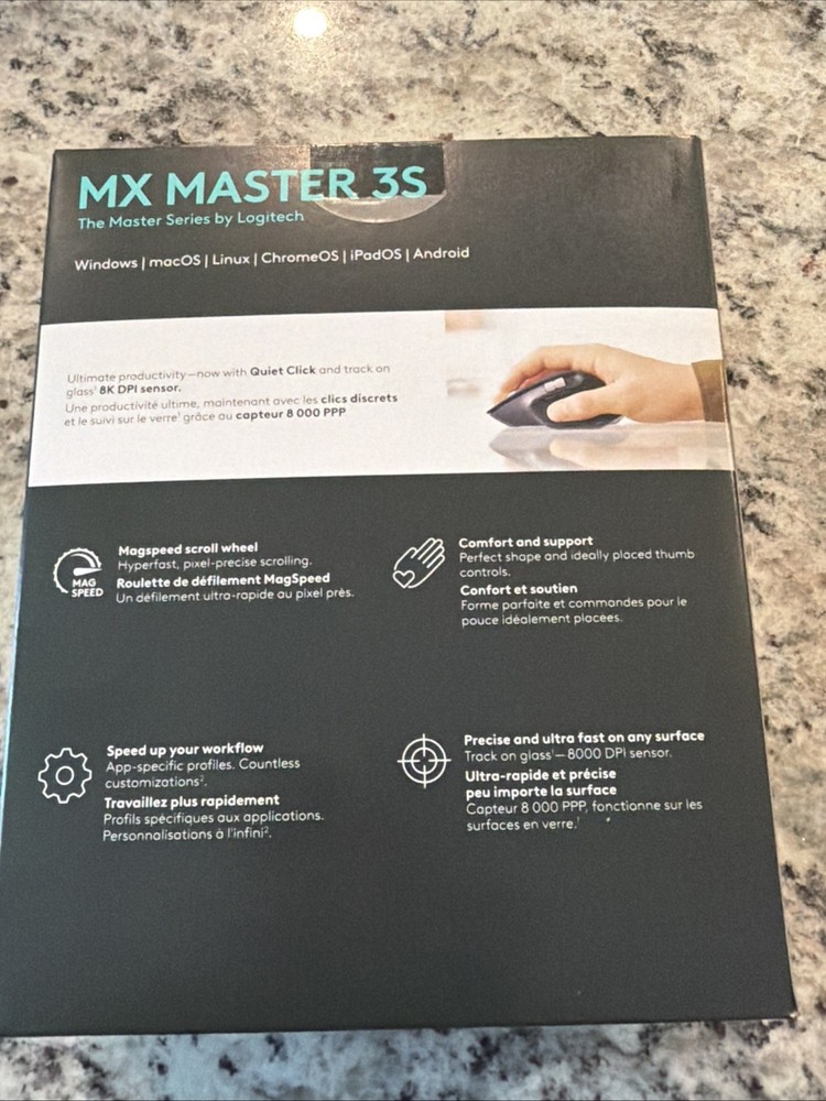 Logitech MX Master 3S Wireless Mouse Ultrafast Scrolling 8K DPI PC/Mac Graphite