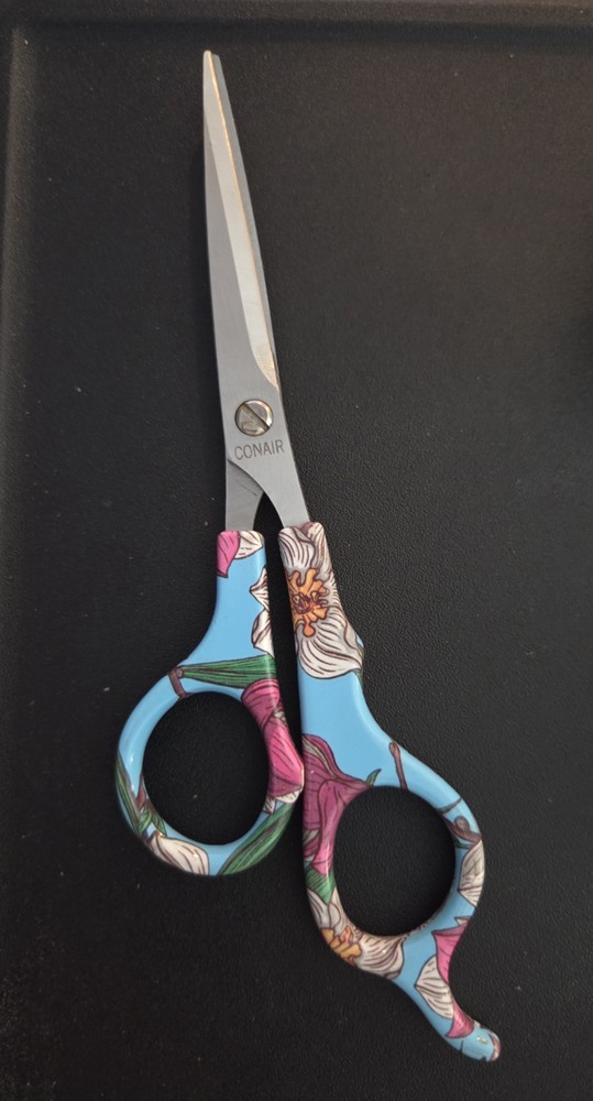 Flowered Handled Conair Barber Scissors 7 Inches
