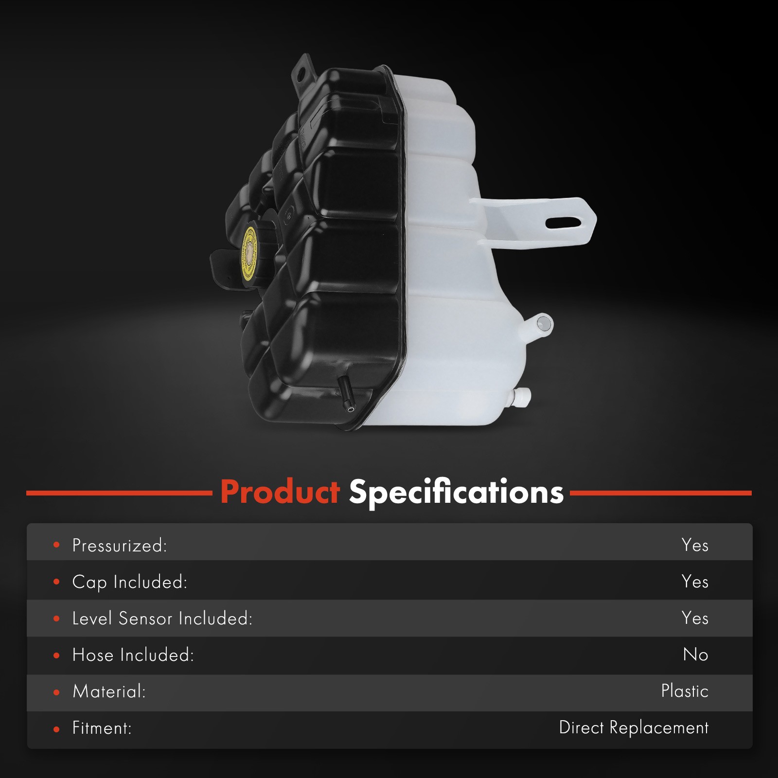 Front Coolant Reservoir w/ Cap & Sensor for Cadillac Seville 1998-2004 V8 4.6L
