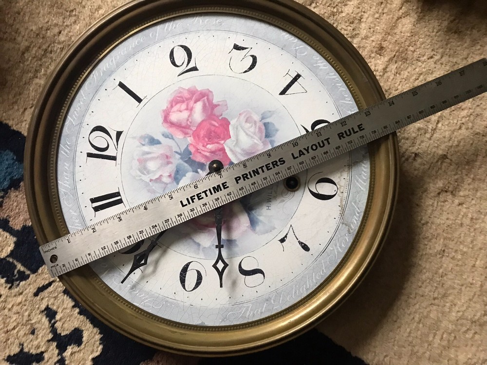 VTG Timeworks Regency Rose Wall Quartz Clock w/ Solid Brass Clock Bezel ***Read