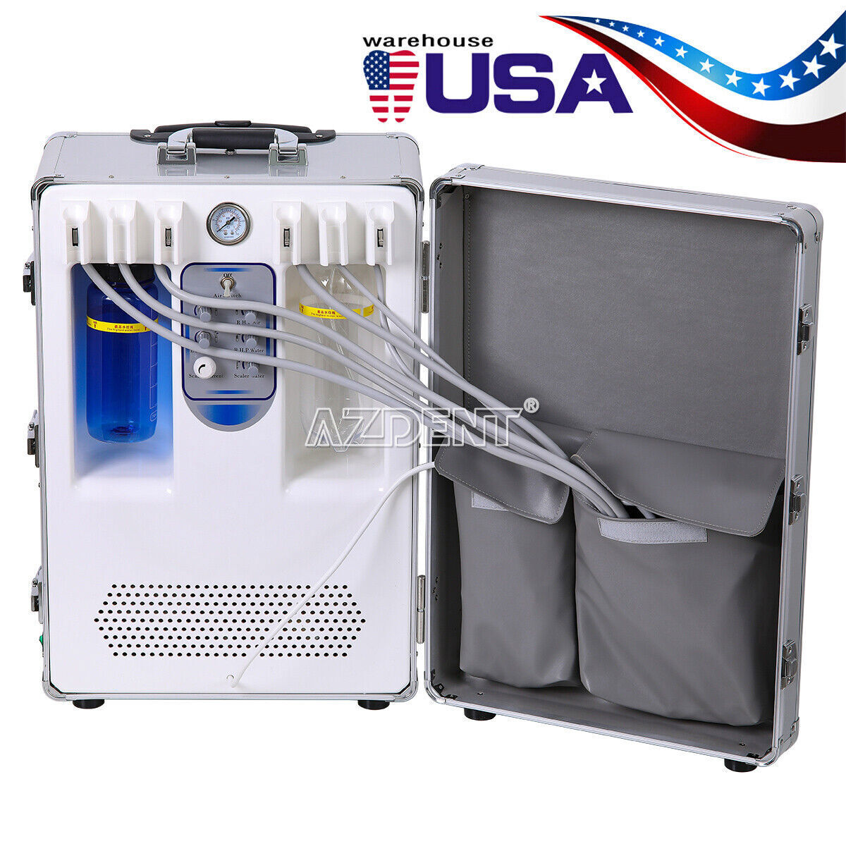 Unidad de entrega dental portatil móvil compresor de aire succión jeringas/Silla