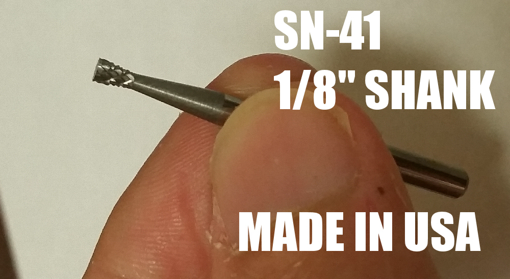 SN41D Taper Shape SOLID Carbide Burr Bur Cutting Tool Die Grinder Bit 1/8"
