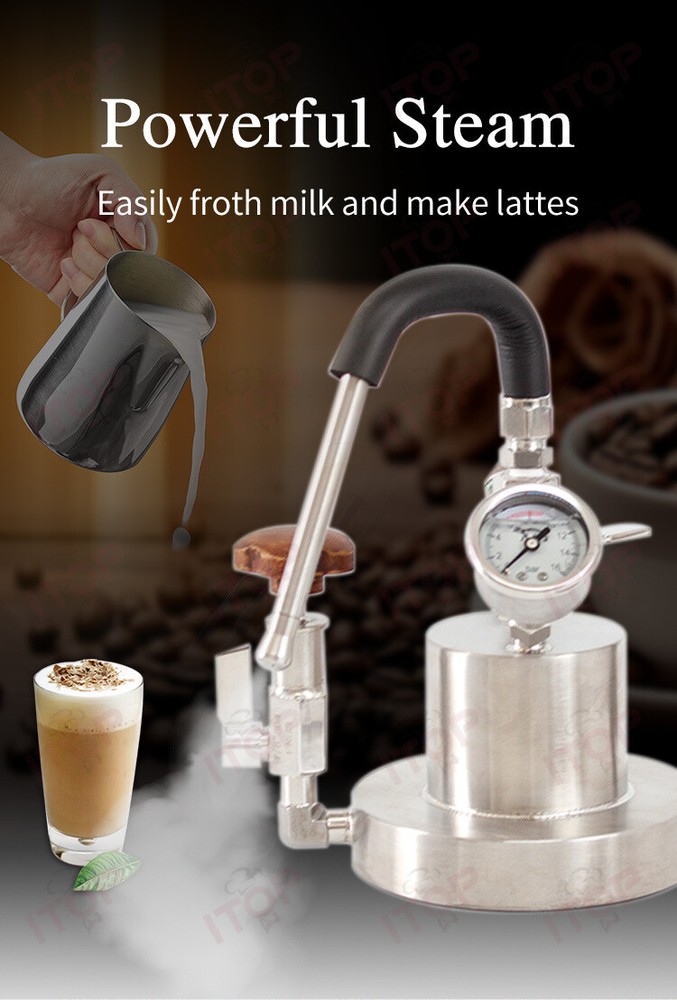 Manual Espresso Maker Stainless Moka Coffee Machine With Milk Frothing Function