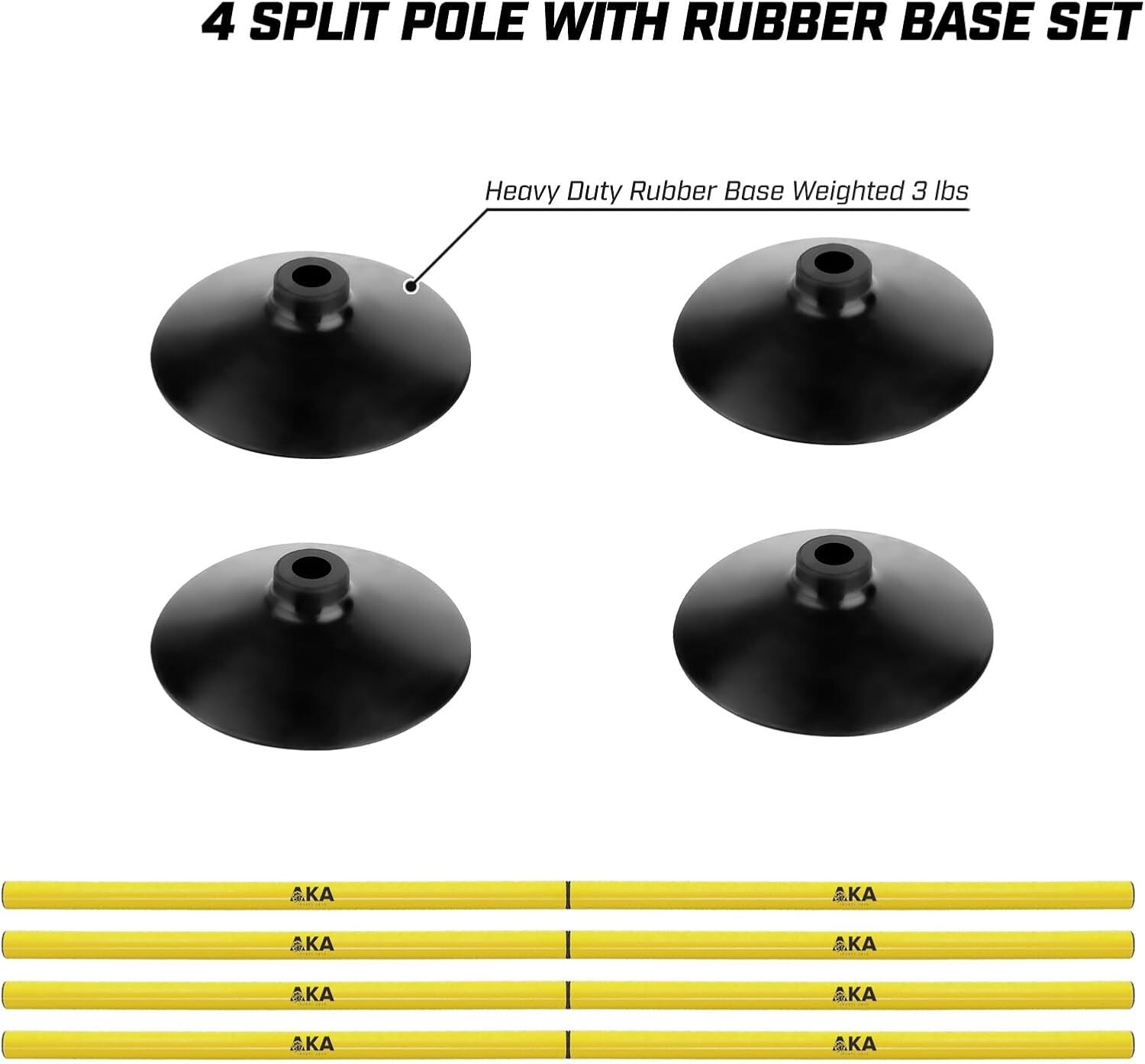 AKA SPORTS GEAR Football Agility Training Pole Accessories (4 Bars with 4 Rubber