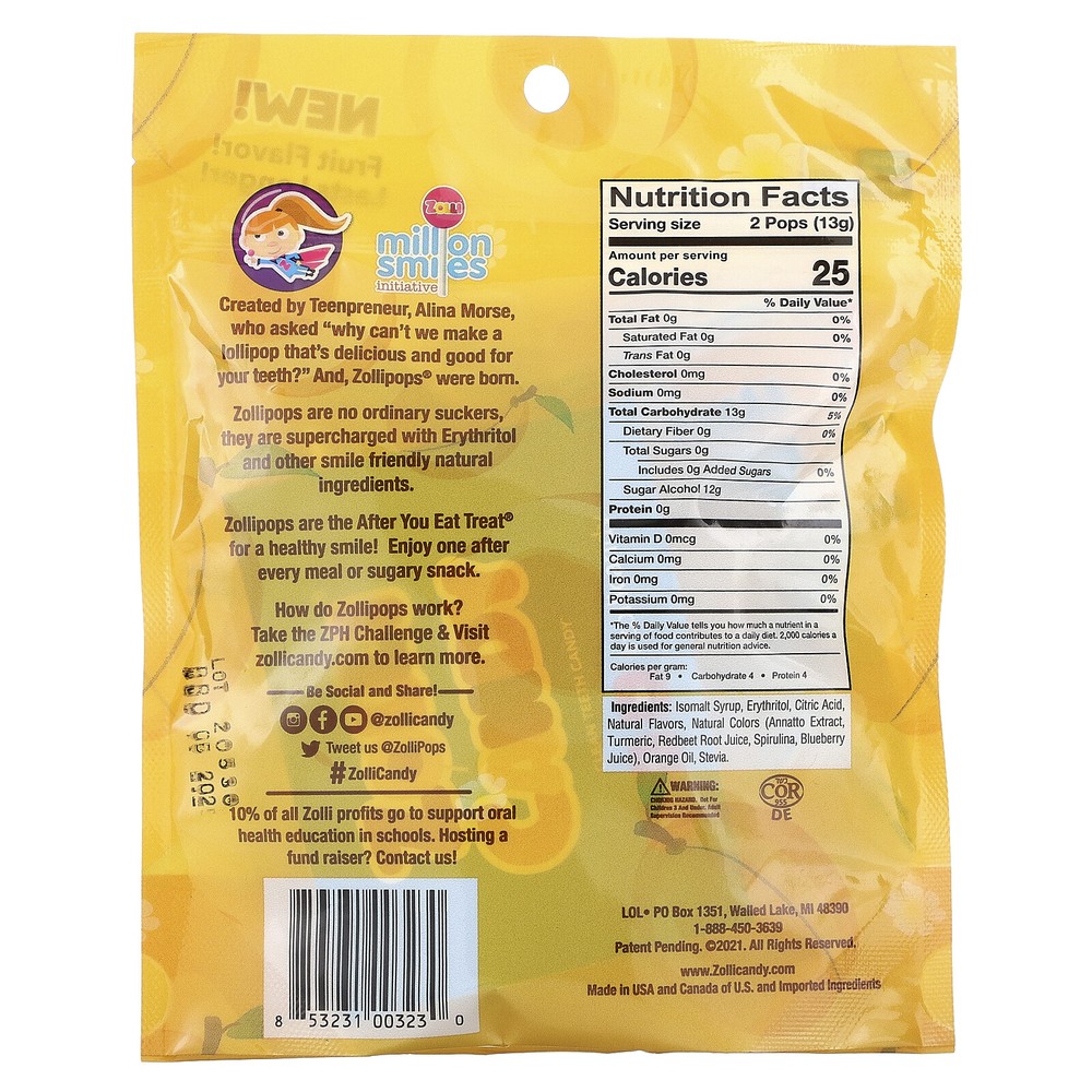 The Clean Teeth Pops, Peach, 3.1 oz