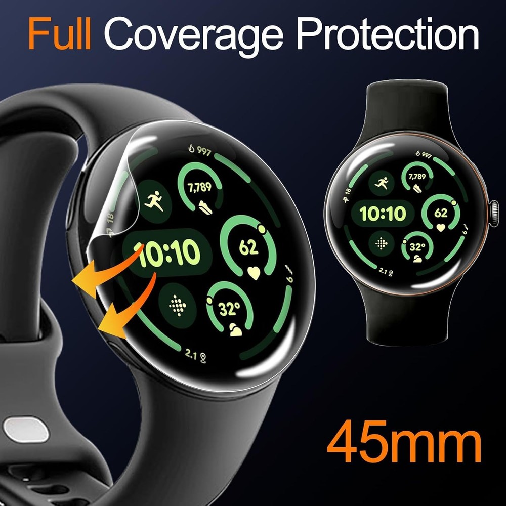 Ferilinso 6 Pack for Google Pixel Watch 3 Screen Protector 45mm, Transparent