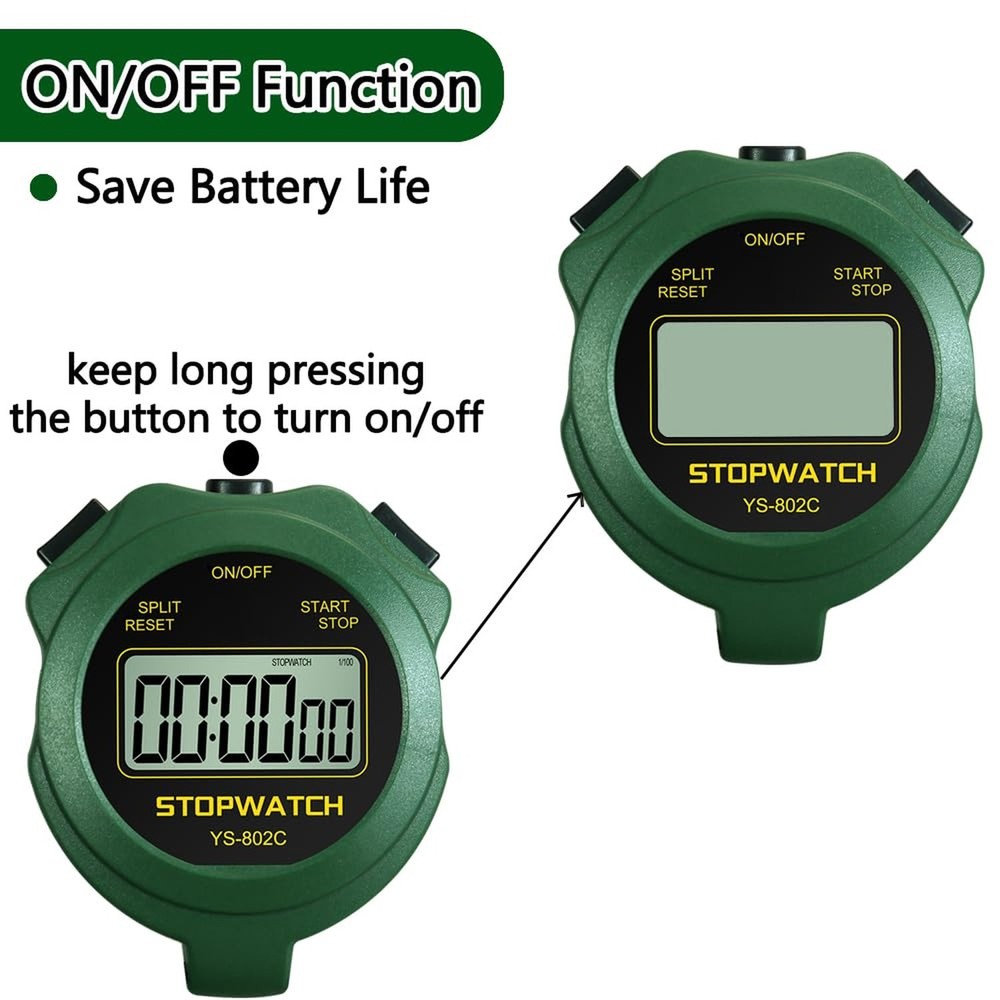 Stopwatch Timer Only Stopwatch Mode, ON/Off Silent Simple Operation, Without ...