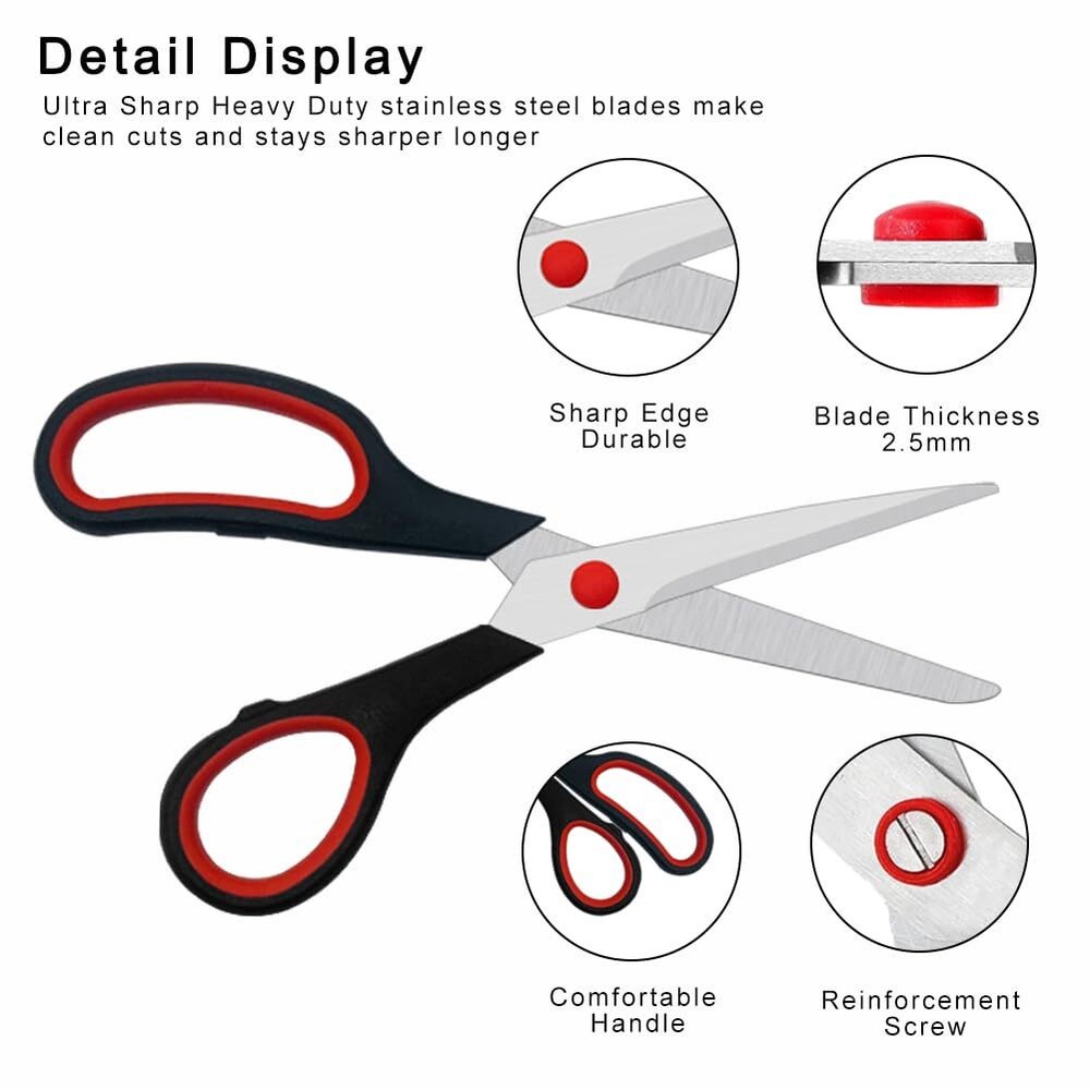 Scissors, 2 Pack 7.5 inch Scissors for Office and Home, Scissors All Purpose