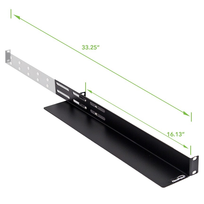 1U Adjustable Network Server Shelf Rails 16.14" Deep, 6 lb Capacity Rack Mounts