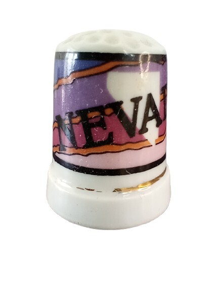 Nevada Map Porcelain Thimble Vintage