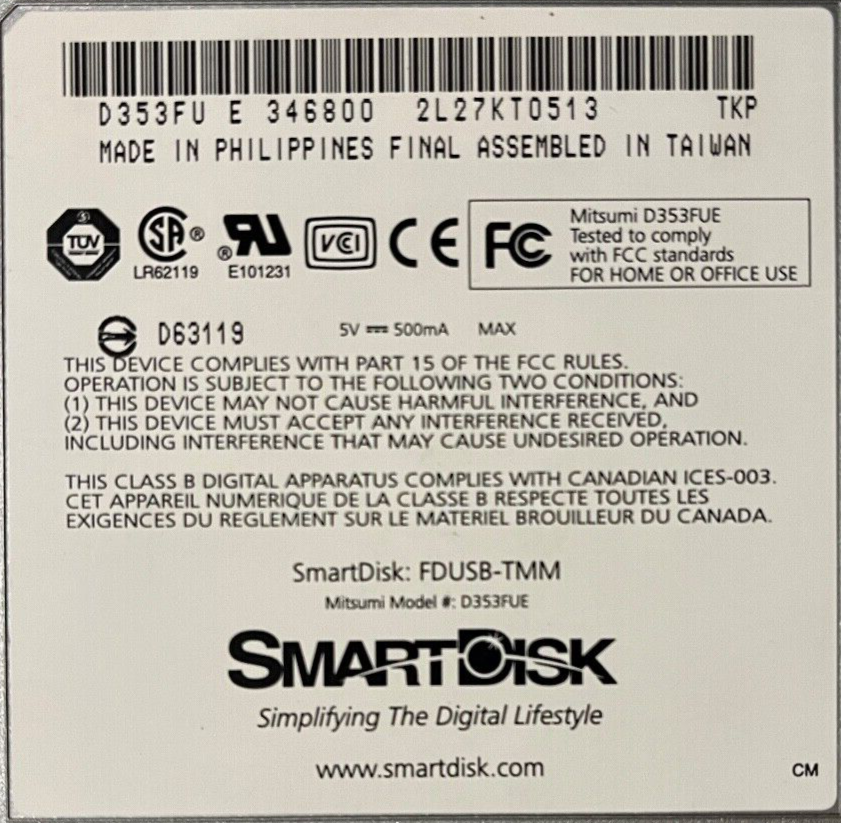 SmartDisk USB Floppy Disk Drive