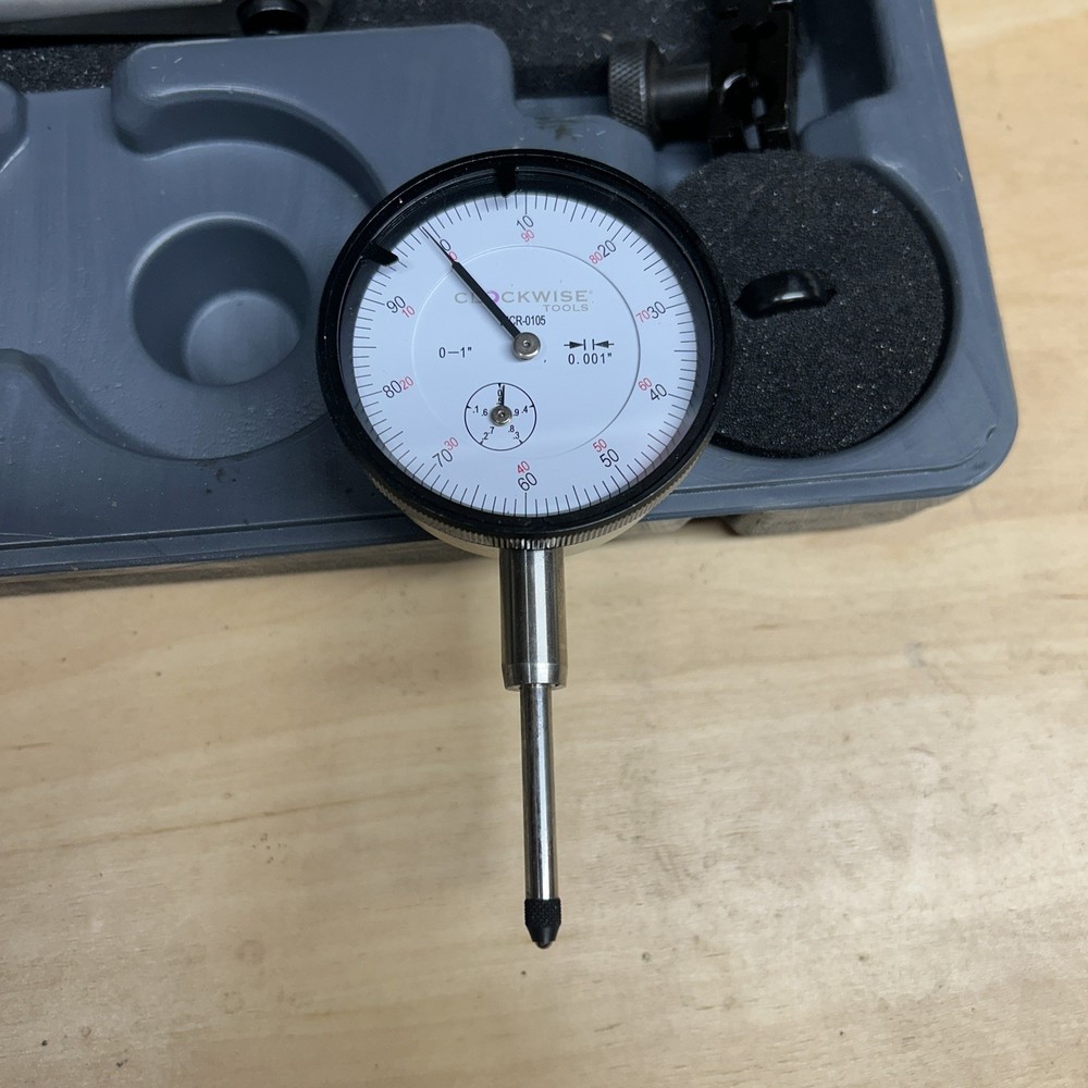 Clockwise Tools DIMR-0105 Dial Indicator Gage Gauge and Magnetic Base with case