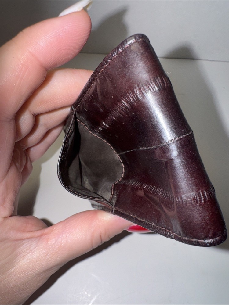 vintage EEL Skin Double Sided Brown cigarettes Wallet