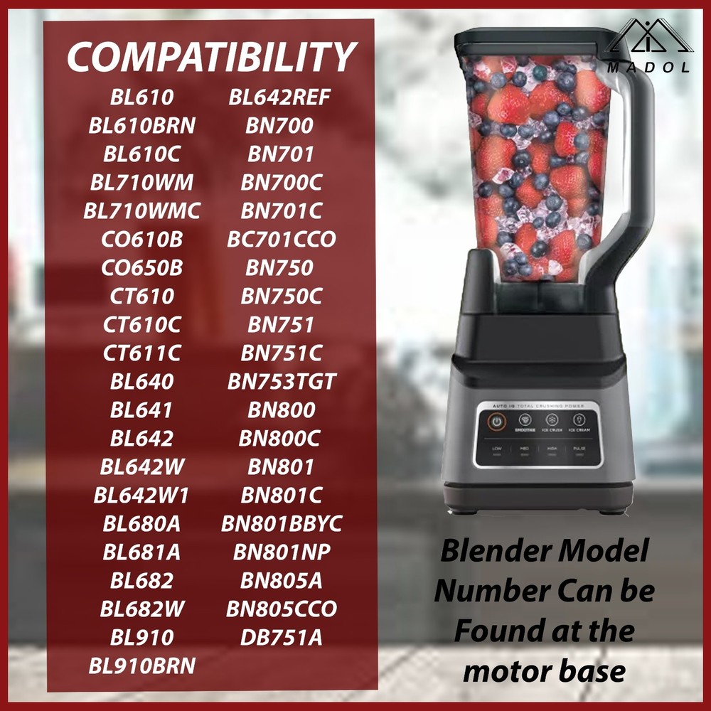 Replacement Blender Lid Compatible with Ninja 72 oz XL Pitcher – Square Cover