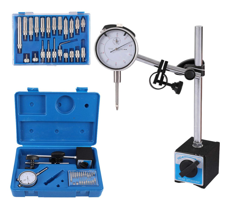 Indicador de carátula 0-1" con base magnética y brazo ajustable preciso, Nuevo