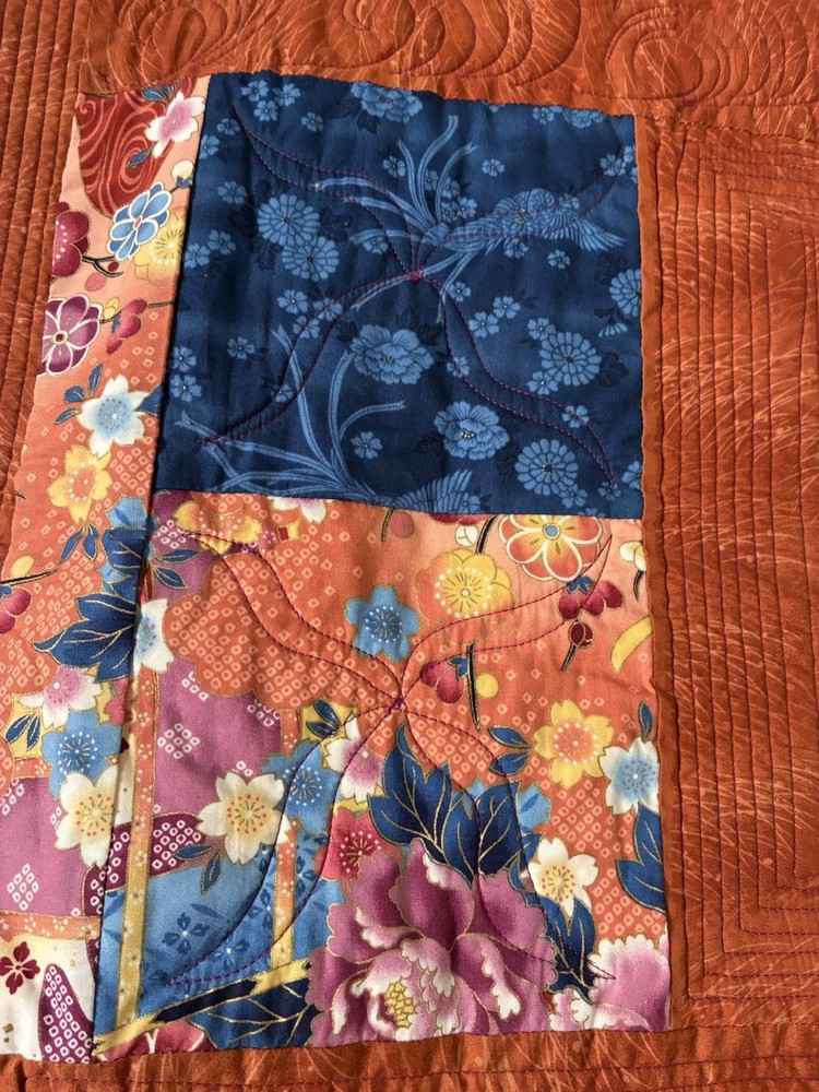 Handmade Hand Sewn Patchwork Quilt 49”x 49”