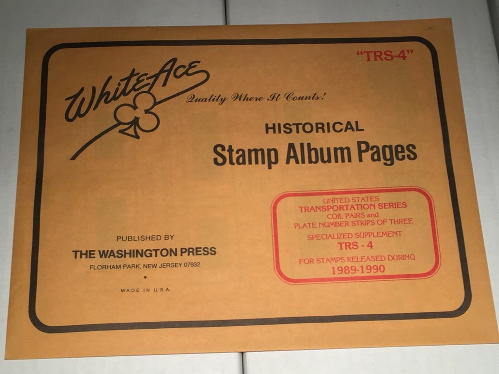New Package of White Ace Pages Transportation Coil Series 1989-90 TRS-4