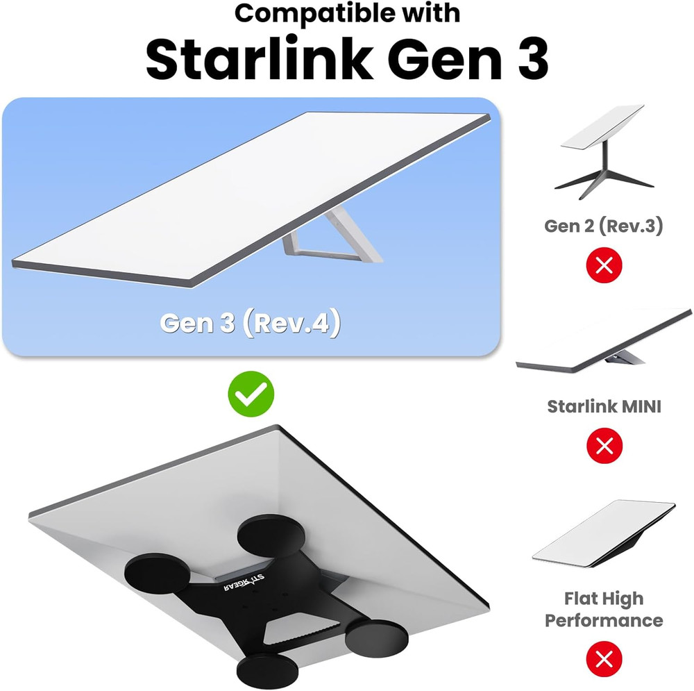 Locking Suction Mount for Starlink 440 lbs