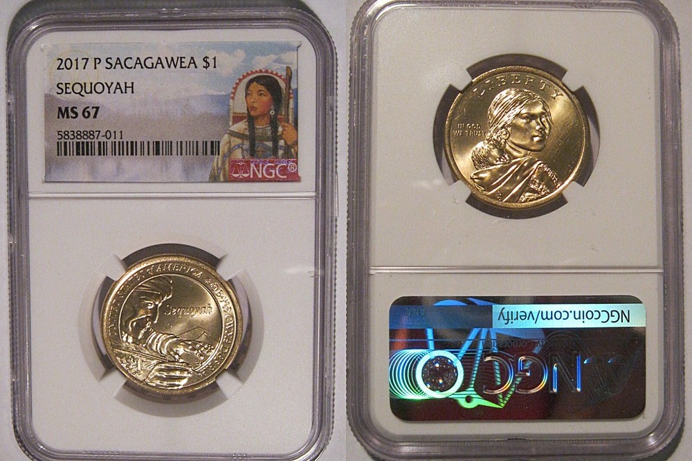 2017 P Native Sacagawea Dollar $1 NGC MS 67 Sequoyah