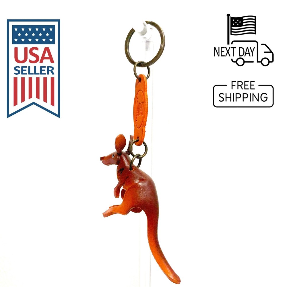 Kangaroo Handmade Leather Keyring