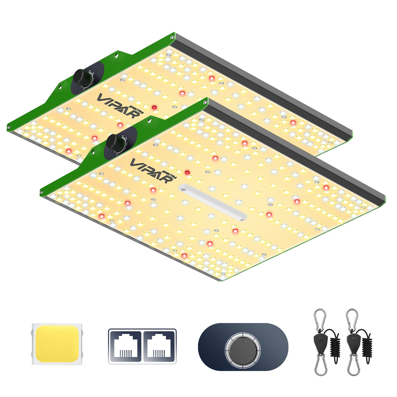 VIPARSPECTRA 2PCS P1000 LED Grow Light Full Spectrum for 4x2ft Indoor Growing IR