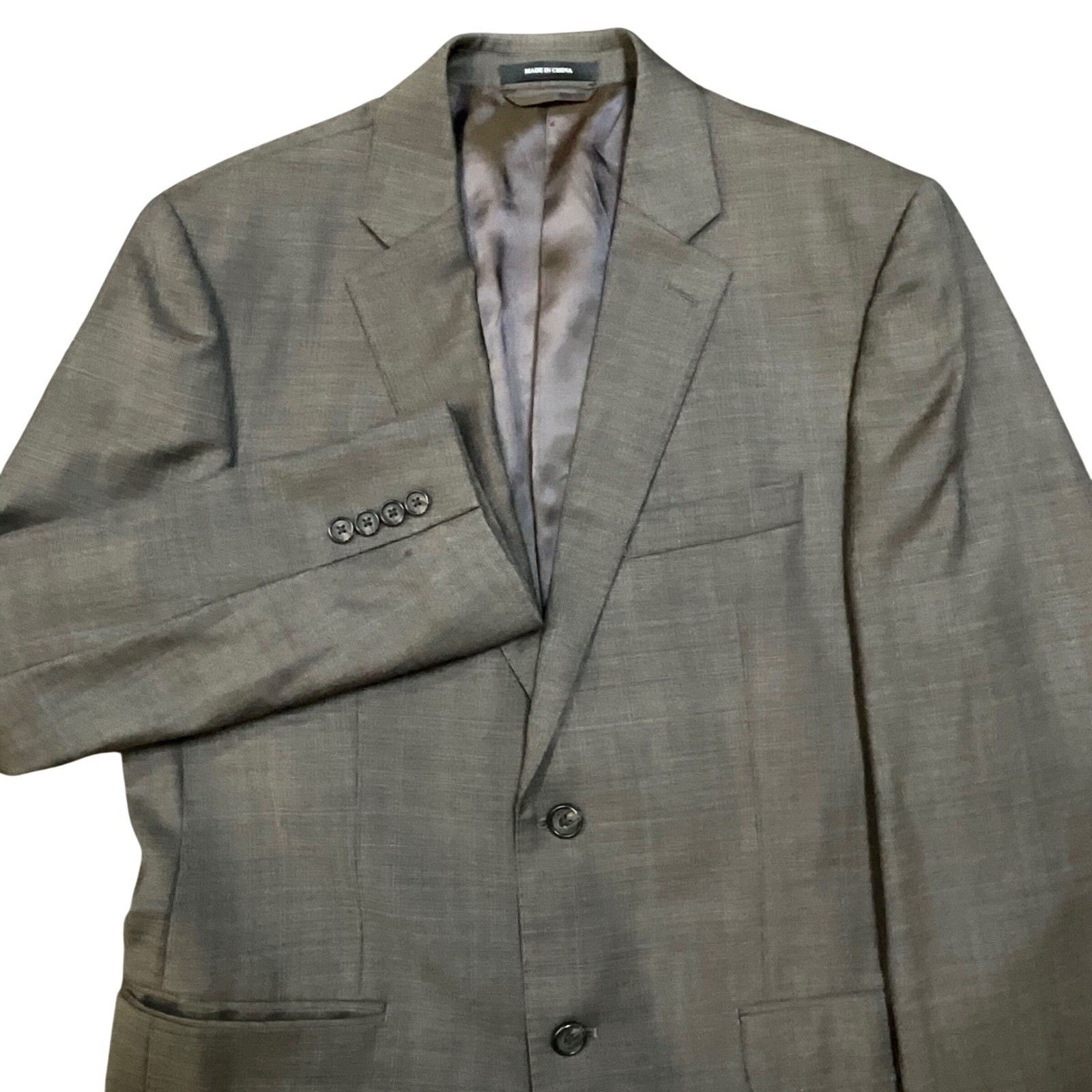 Lauren Ralph Lauren Mens 42R Slim Fit Grey Glen Check Wool Black Label 2 Pc Suit