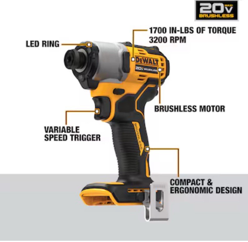 DEWALT 20V MAX 2-Tool Brushless Power Tool Combo Kit with Soft Case