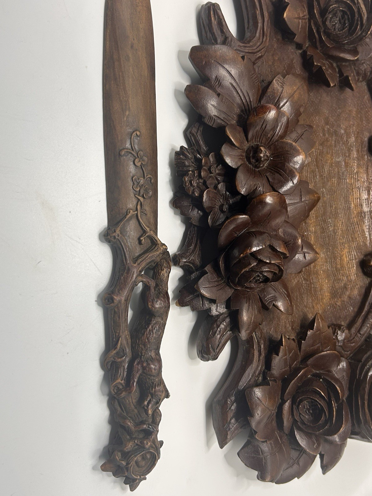 19th Century Swiss Black Forest Hand Carved Ink Stand