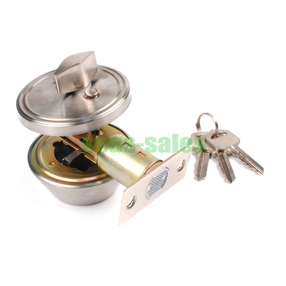 Single-sided locking Silver three keys door thickness 35–45 mm bedroom/study US